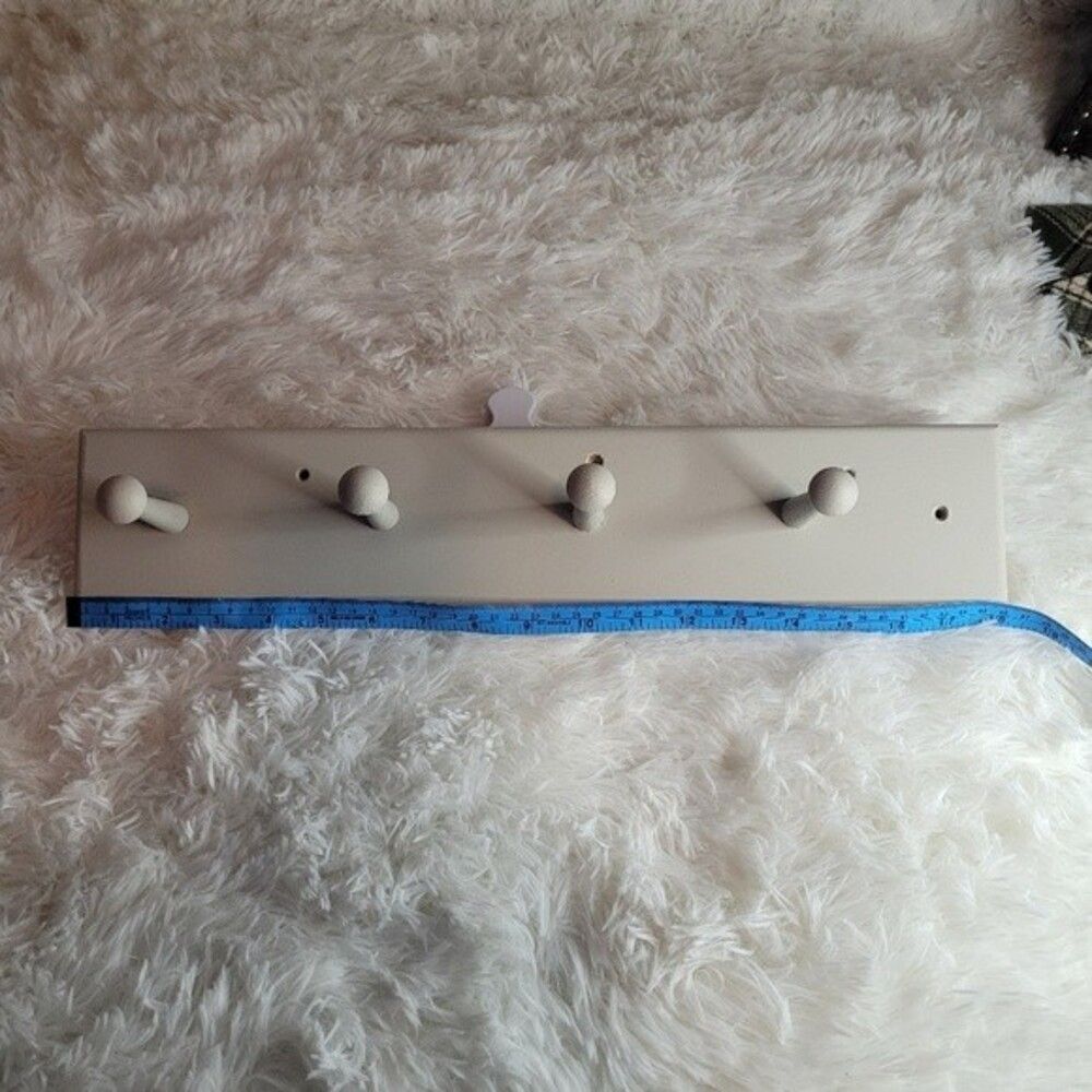 Farmhouse modern Wooden Coat shoe hat purse painted light gray wall Rack